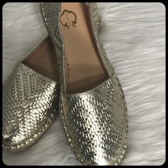 C Wonder Gold Leather Espadrilles - Picture 6 of 8